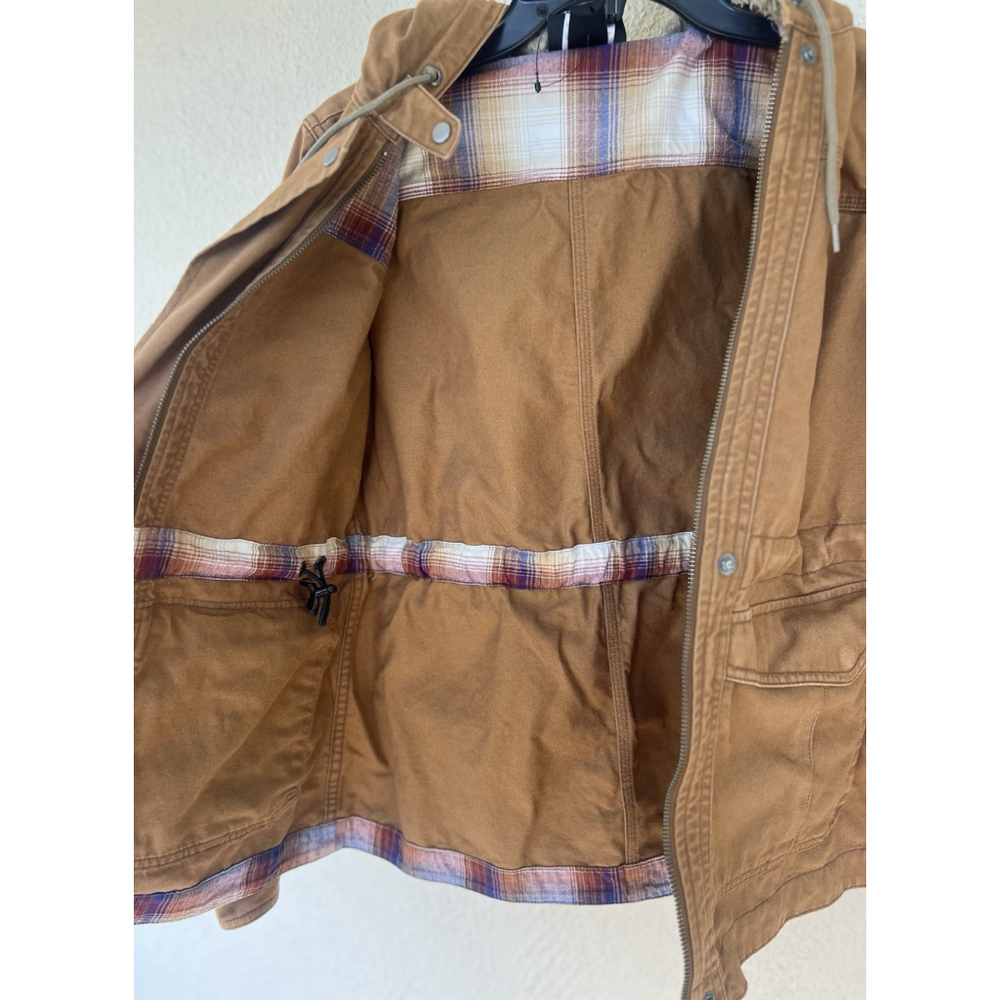 Patagonia Prairie Dawn Jacket Women’s Brown Hooded Organic Cotton Barn Chore - Picture 11 of 14